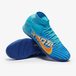 Nike Air Zoom Mercurial Superfly IX Academy x Mbappe IC fußballschuh - Baltic blau/weiß