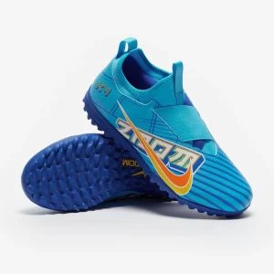 Nike Kids Air Zoom Mercurial Vapor XV Academy x Mbappe TF fußballschuh - Baltic blau/weiß